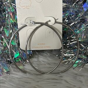 Acer Stainless Steel Hoop Earrings